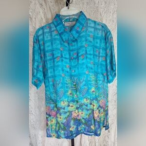 Turquoise Blue with floral design Bonus Camisole NWOT